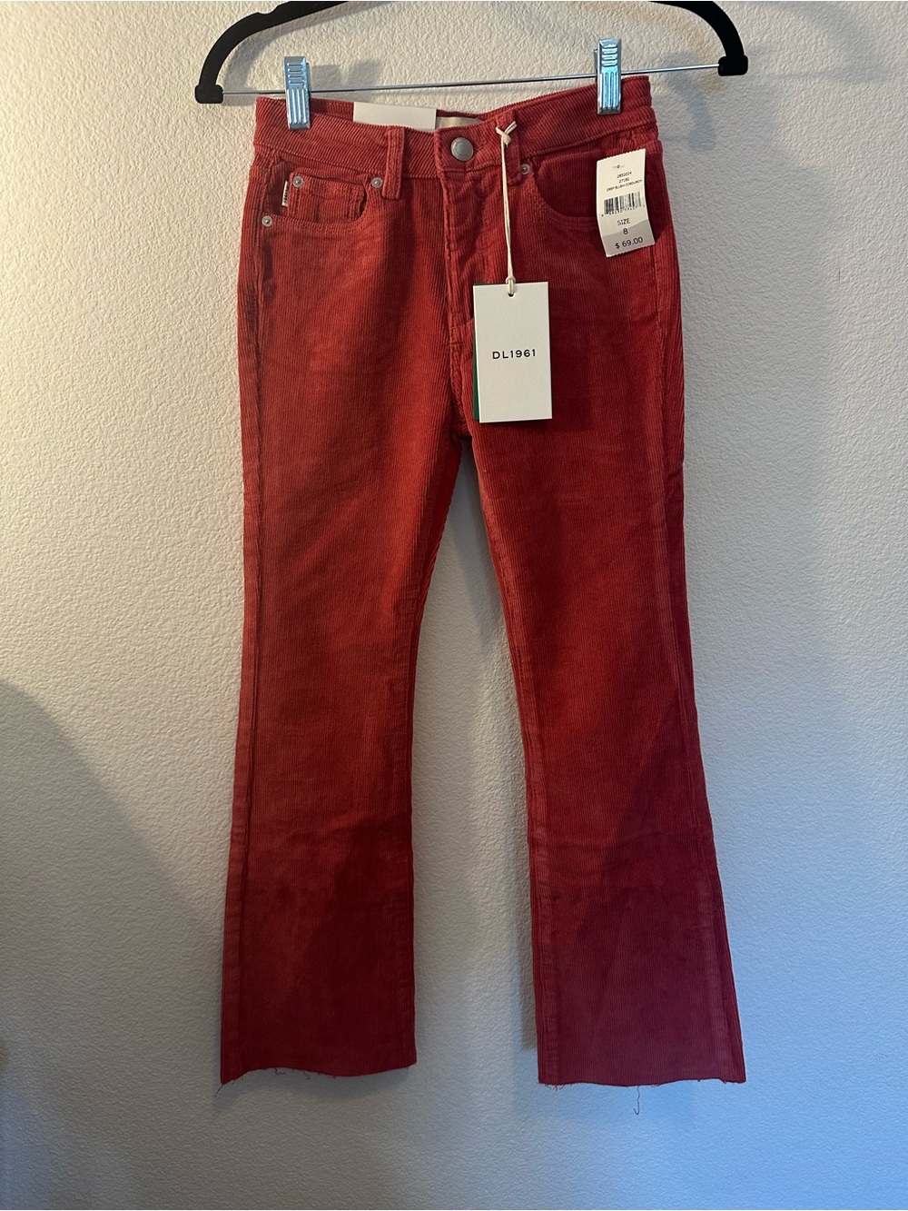 Girls DL1961 Jeans Size 8, Clare Boot High Rise Corduroy